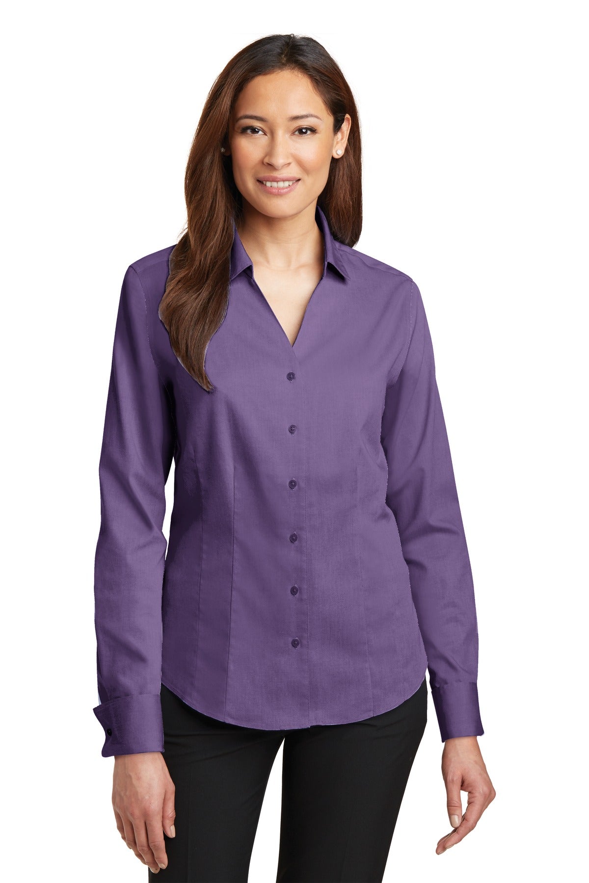 Red House Women's French Cuff Non-Iron Pinpoint Oxford Shirt. RH63 Red House