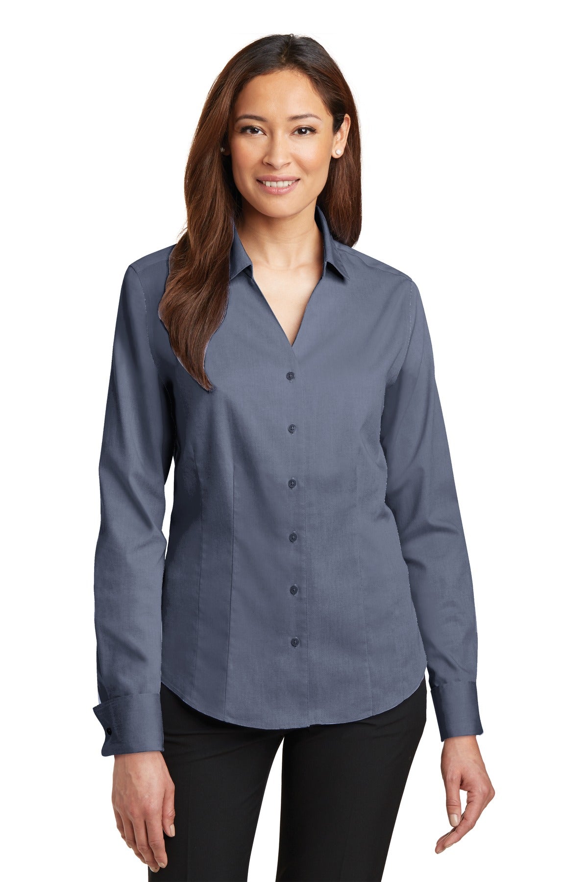Red House Women's French Cuff Non-Iron Pinpoint Oxford Shirt. RH63 Red House