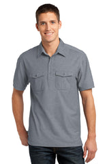 Port Authority   Oxford Pique Double Pocket Polo
