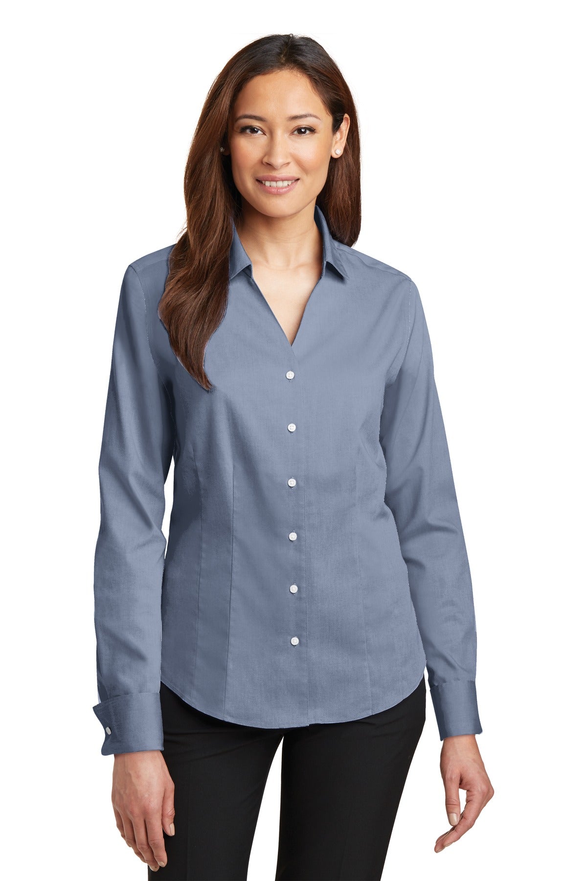 Red House Women's French Cuff Non-Iron Pinpoint Oxford Shirt. RH63 Red House