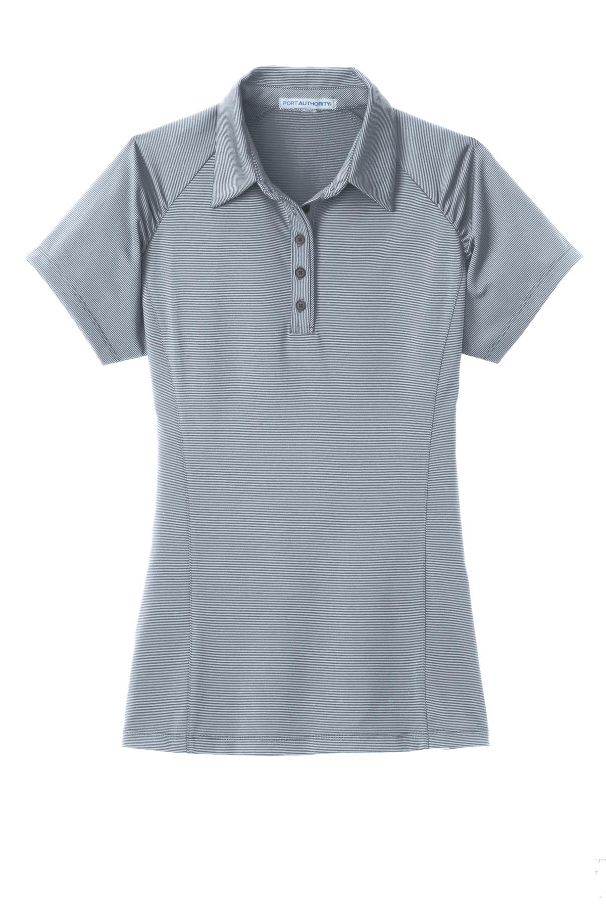 Port Authority Ladies Fine Stripe Performance Polo. L558
