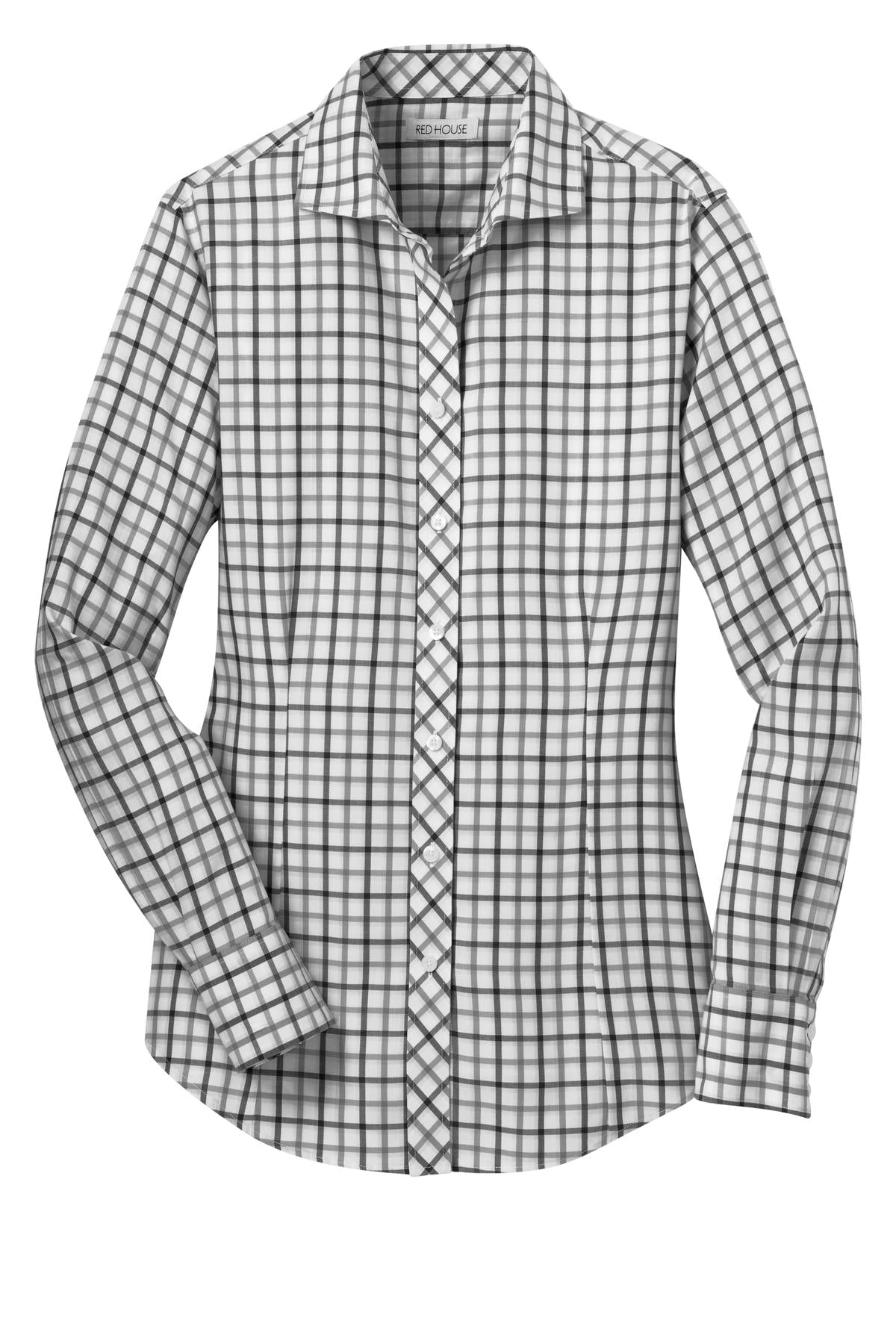 Red House Women's Tricolor Check Non-Iron Shirt. RH75 Red House