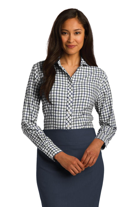 Red House Women's Tricolor Check Non-Iron Shirt. RH75 Red House