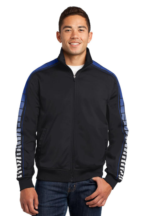 Sport-Tek Men's   Dot Sublimation Tricot Track Jacket
