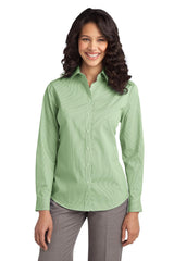 Port Authority Women's   Fine Stripe Stretch Poplin Shirt