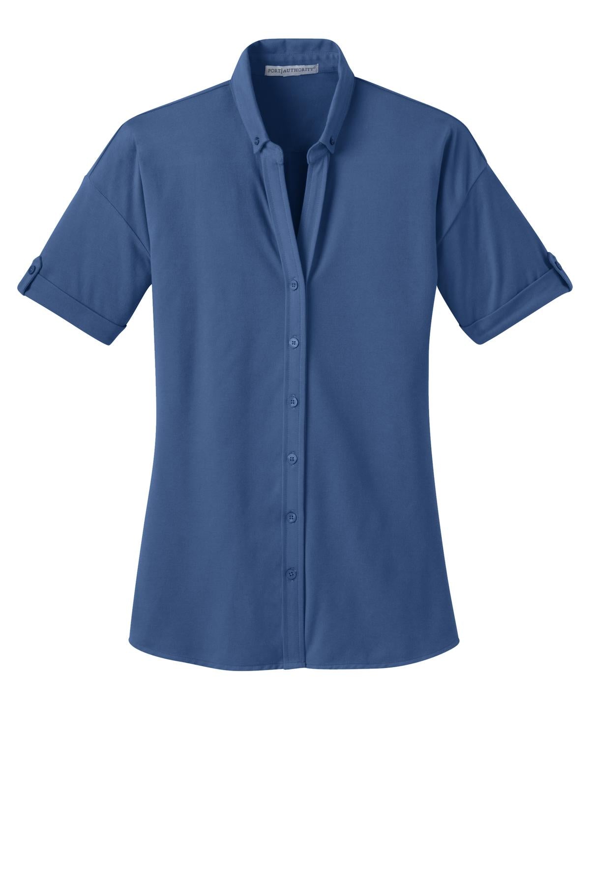 Port Authority Women's   Stretch Pique Button-Front Shirt-3