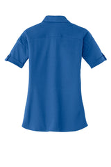 Port Authority Women's   Stretch Pique Button-Front Shirt-4
