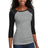 District - Juniors 50/50 3/4-Sleeve Raglan Tee. DT228 District