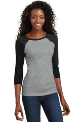 District - Juniors 50/50 3/4-Sleeve Raglan Tee. DT228 District
