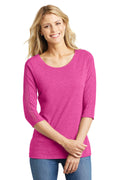 District Made Ladies Tri-Blend Lace 3/4-Sleeve Tee. DM444 District