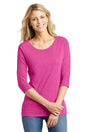 District Made Ladies Tri-Blend Lace 3/4-Sleeve Tee. DM444 District
