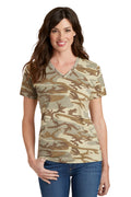 Port & Company Ladies Core Cotton Camo V-Neck Tee. LPC54VC Port & Company