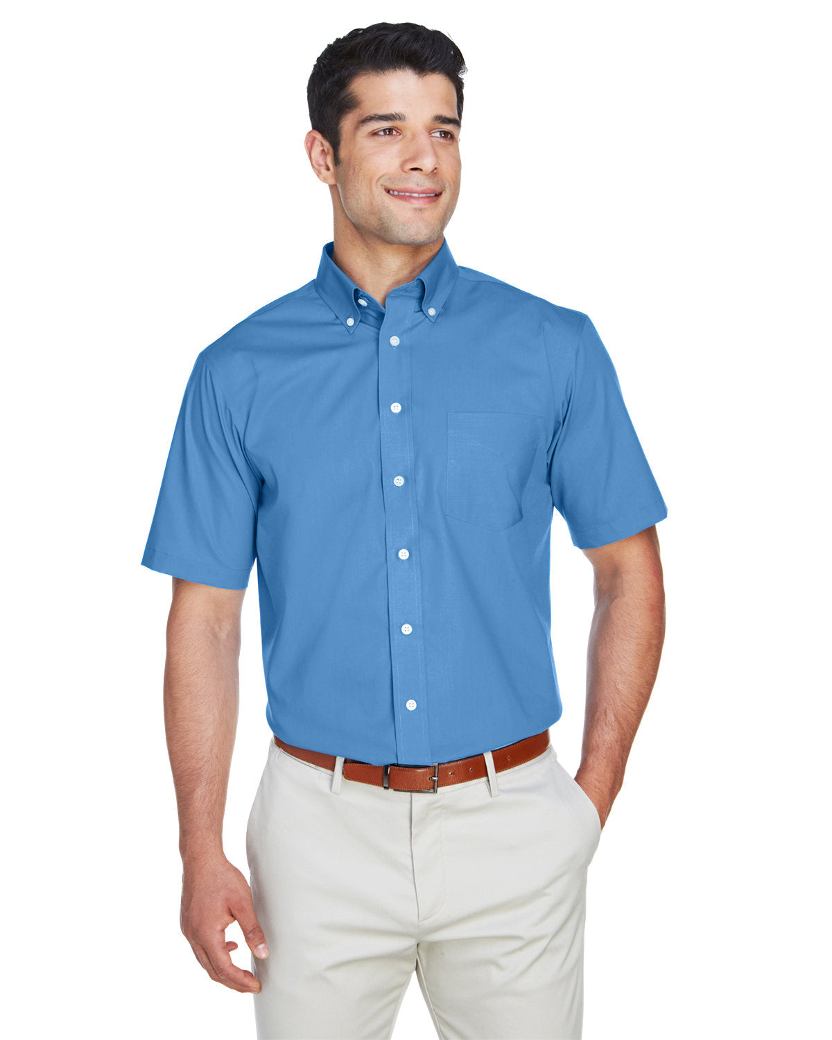 Devon & Jones Men's Crown Woven Collection™ Solid Broadcloth Short-Sleeve Shirt Devon & Jones