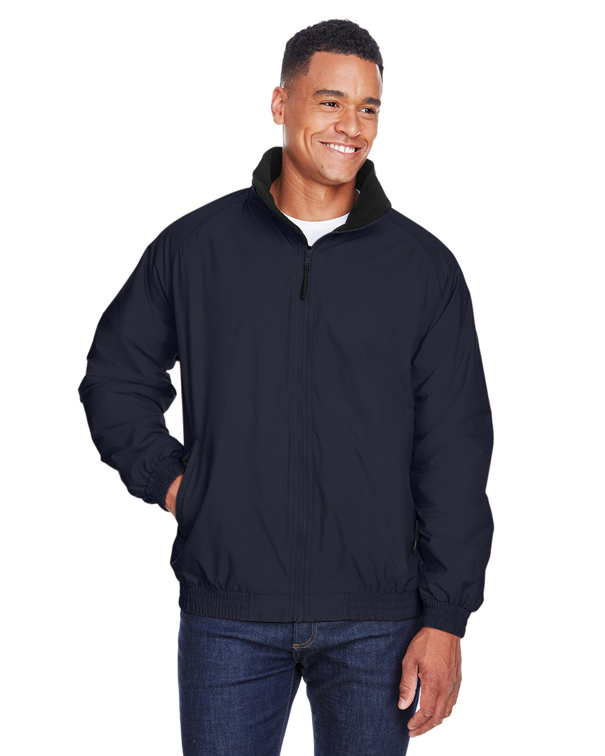 Harriton Adult Fleece-Lined Nylon Jacket Harriton
