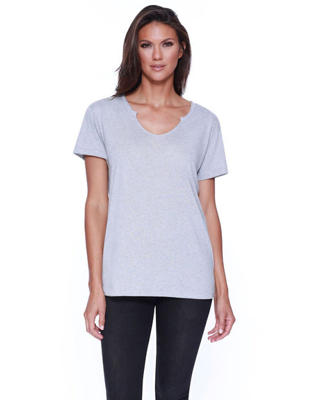 StarTee Ladies' Cotton/Modal Open V-Neck T-Shirt StarTee