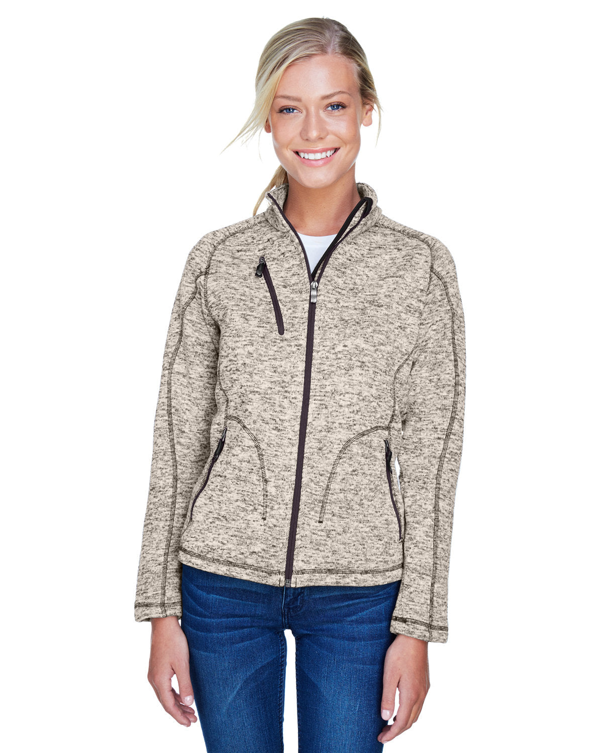 North End Ladies' Peak Sweater Fleece Jacket North End