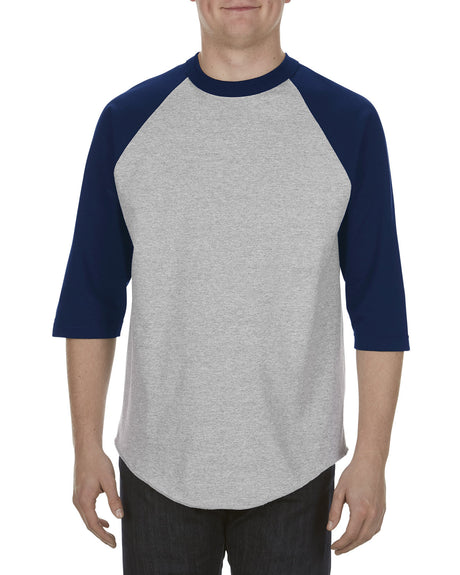 Alstyle Adult 6.0 oz., 100% Cotton 3/4 Raglan T-Shirt Alstyle