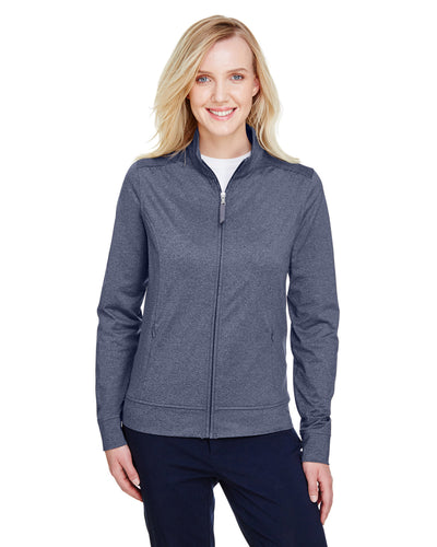 UltraClub Ladies' Navigator Heather Performance Full-Zip
