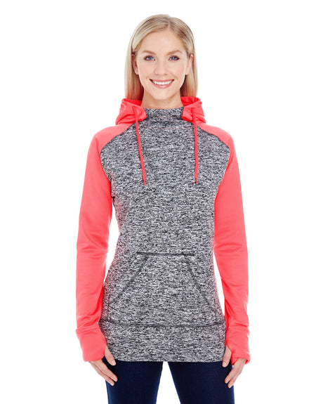 J America Ladies' Colorblock Cosmic Hooded Sweatshirt J. America