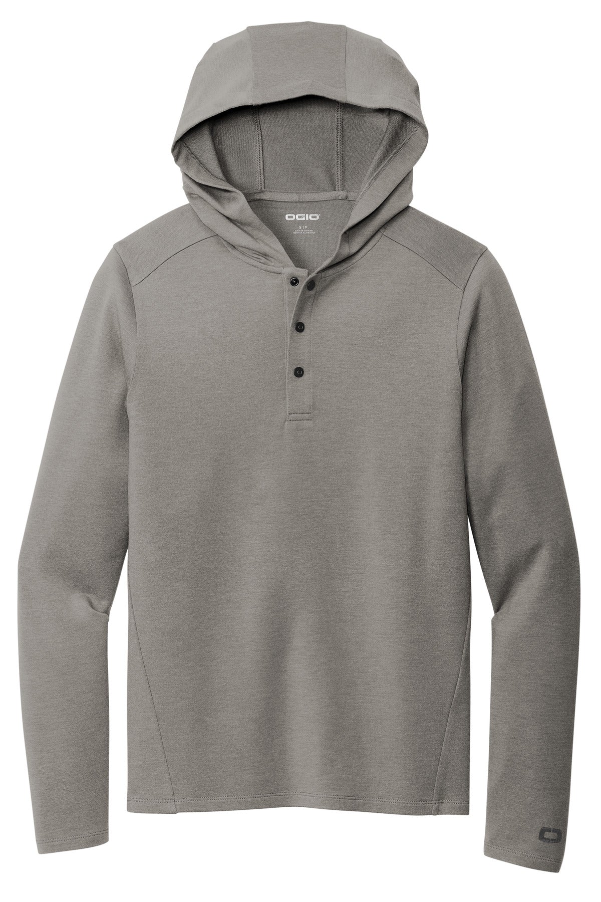 OGIO Men's Luuma Flex Hooded Henley Sweatshirt. LOG850 OGIO