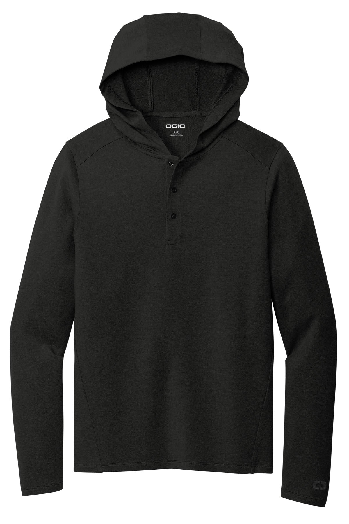 OGIO Men's Luuma Flex Hooded Henley Sweatshirt. LOG850 OGIO