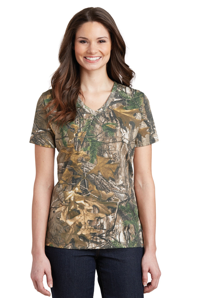 Russell Outdoors Realtree Ladies 100% Cotton V-Neck T-Shirt. LRO54V