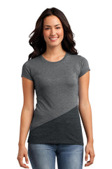 District Juniors Tri-Blend Pieced Crewneck Tee. DT243 District