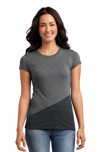 District Juniors Tri-Blend Pieced Crewneck Tee. DT243