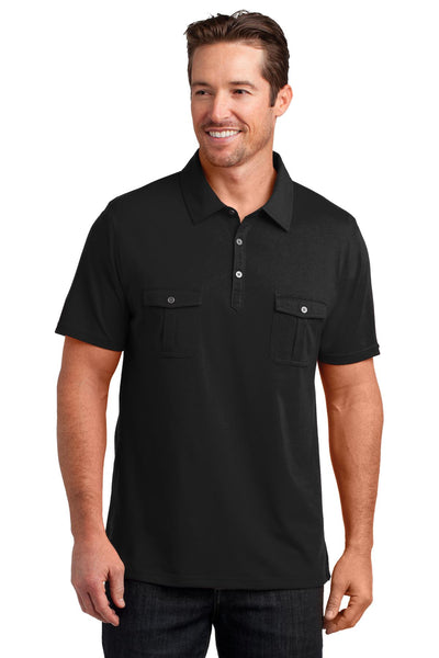 District Made Men's Double Pocket Polo. DM333