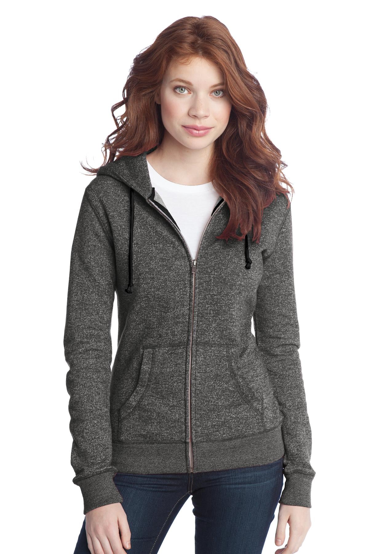 District Juniors Marled Fleece Full-Zip Hoodie DT292 District
