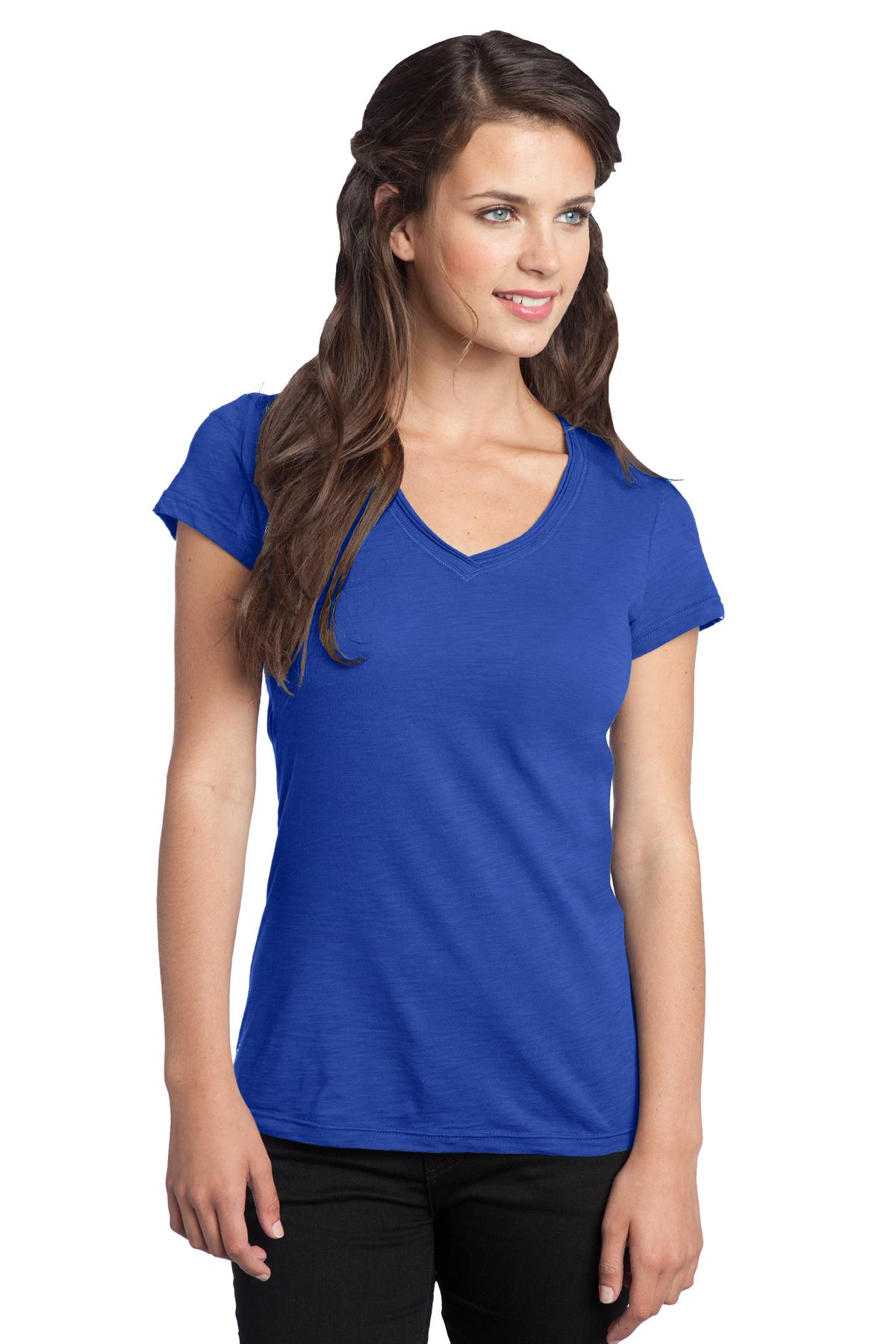 District Juniors Slub V-Neck Tee. DT240 District