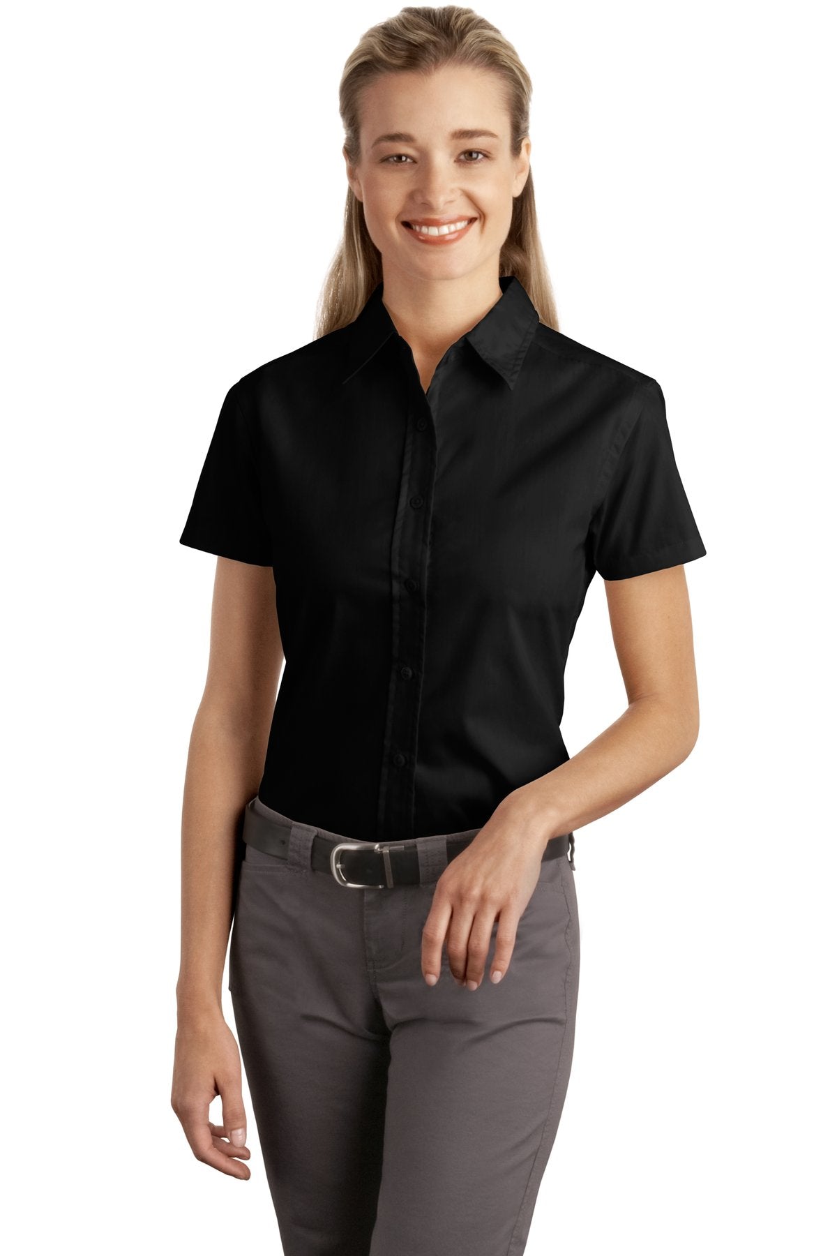 Port Authority Ladies Short Sleeve Easy Care Soil Resistant Shirt.  L507
