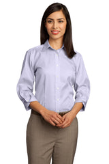 Red House Ladies 3/4-Sleeve Dobby Non-Iron Button-Down Shirt. RH61 Red House