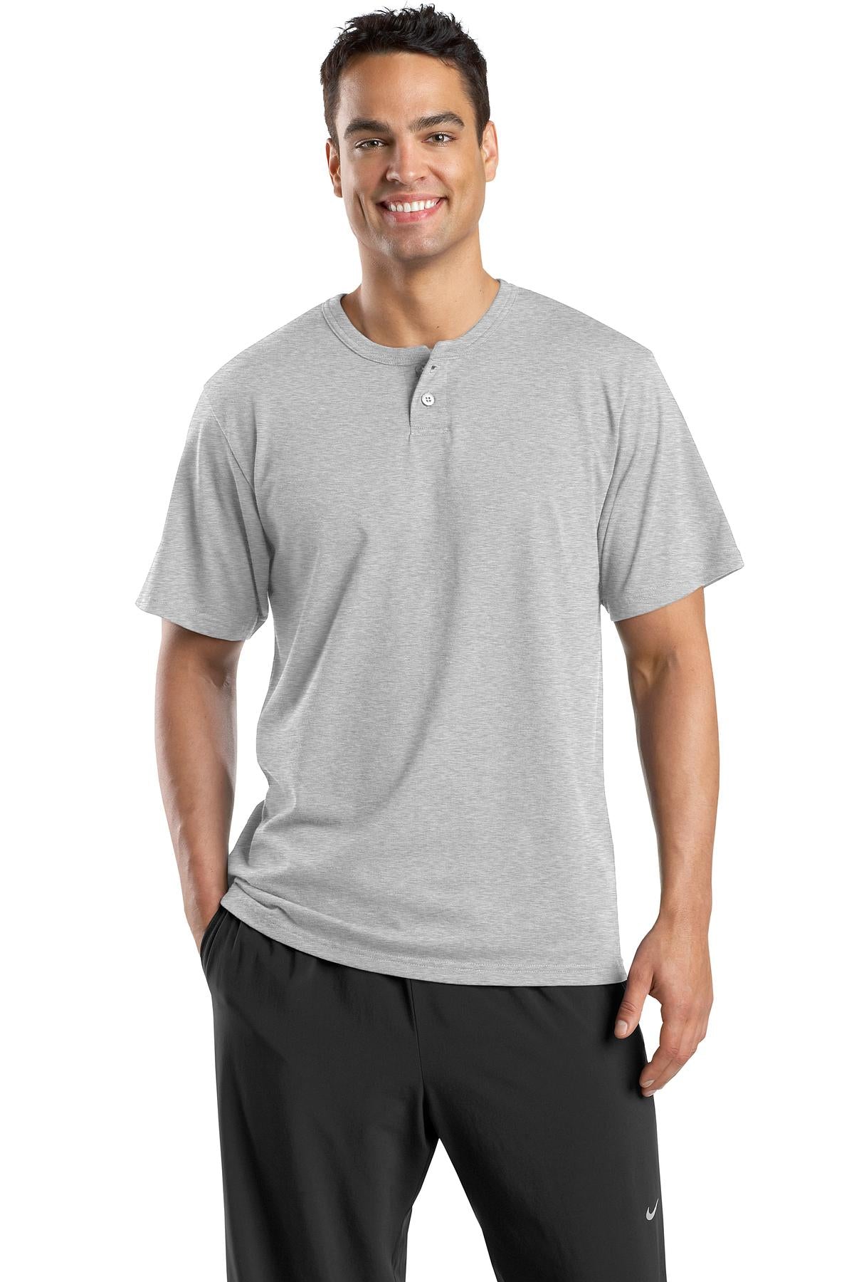 Sport-Tek Men's Short Sleeve Henley.  T210
