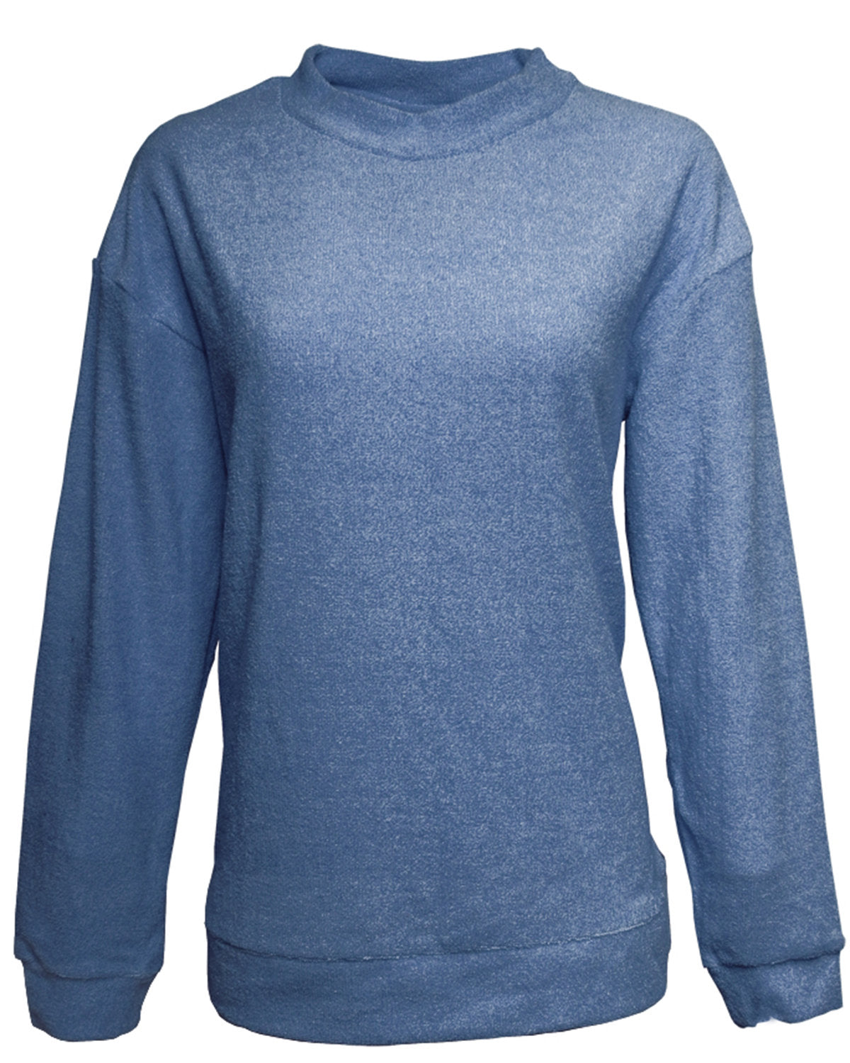 J America Ladies' Weekend French Terry Mock Neck Crew J America
