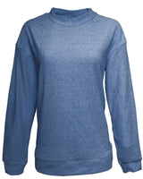 J America Ladies' Weekend French Terry Mock Neck Crew J America