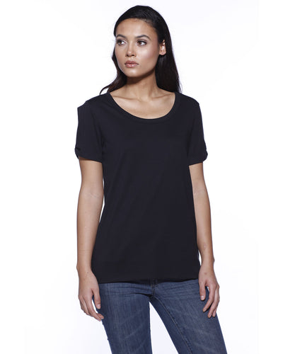 StarTee Ladies' CVC Twist Sleeve Top