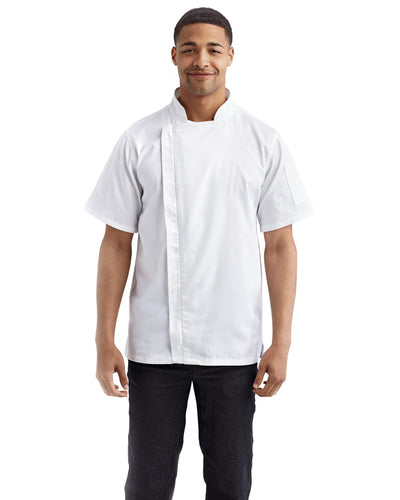 Artisan Collection by Reprime Unisex Zip-Close Short Sleeve Chef's Coat