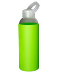 Prime Line 18oz Glass Bottle With Color Silicone Sleeve Prime Line