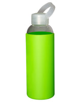 Prime Line 18oz Glass Bottle With Color Silicone Sleeve Prime Line
