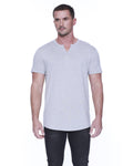 StarTee Men's Cotton/Modal Slit V-Neck StarTee