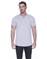 StarTee Men's Cotton/Modal Slit V-Neck StarTee