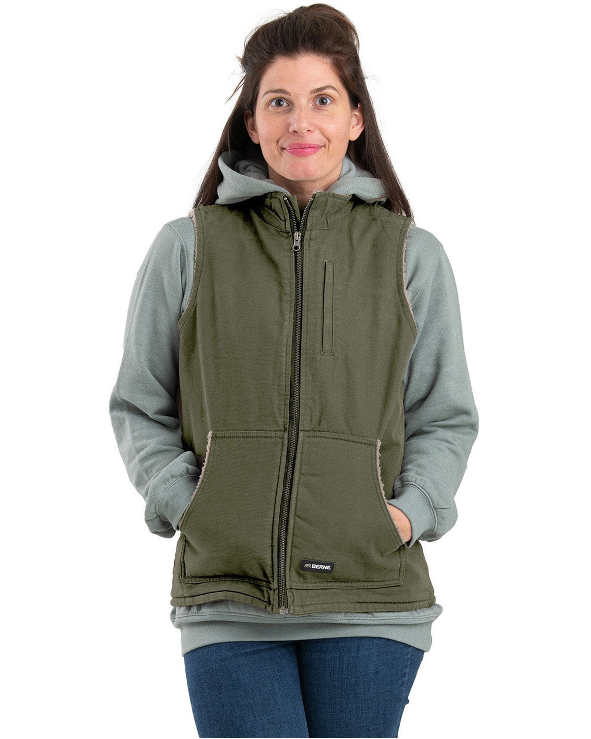 Berne Ladies' Sherpa-Lined Softstone Duck Vest Berne