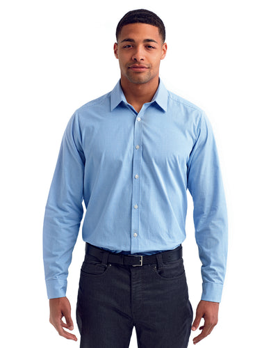Artisan Collection by Reprime Men's Microcheck Gingham Long-Sleeve Cotton Shirt