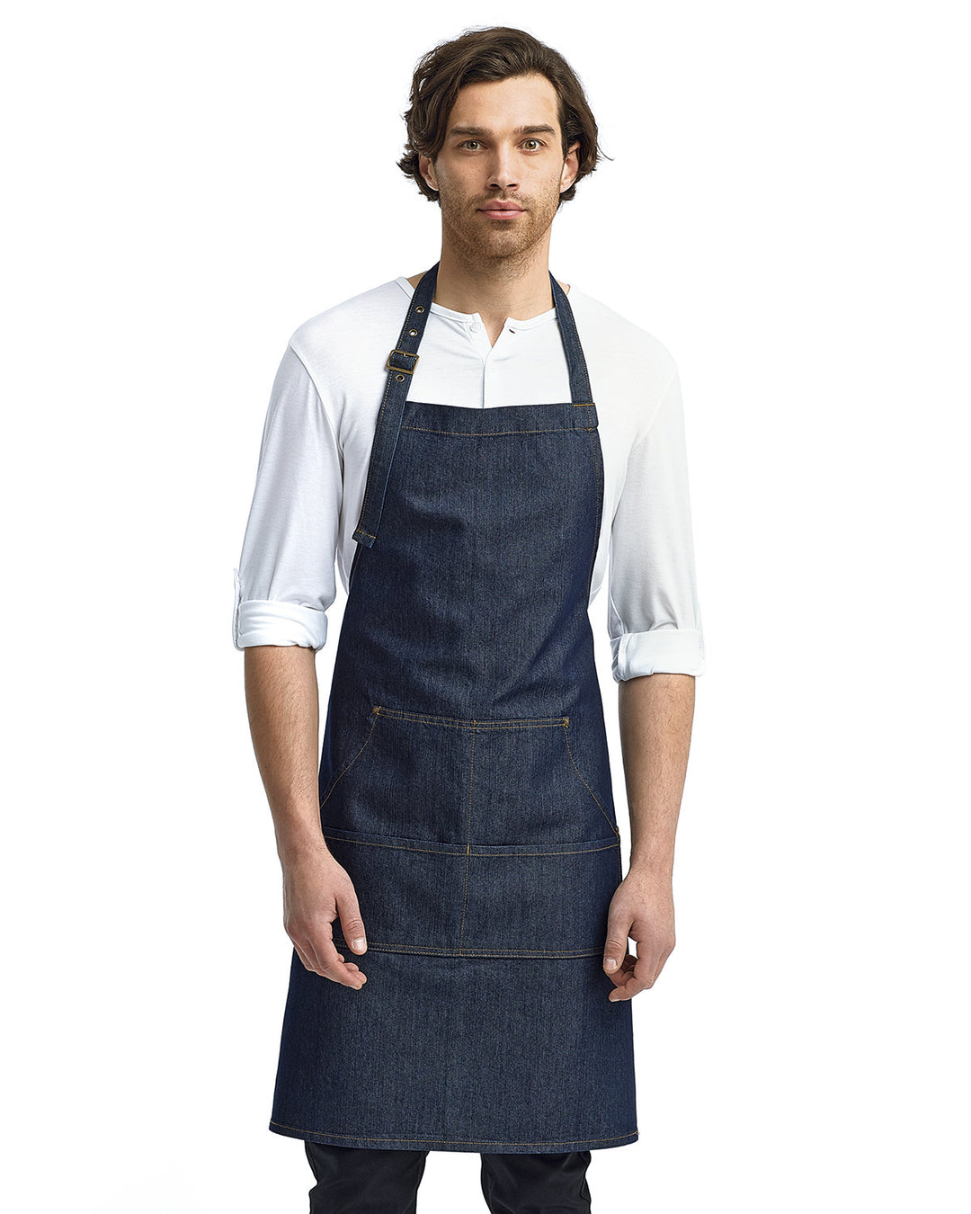 Artisan Collection by Reprime Unisex Jeans Stitch Denim Bib Apron Reprime