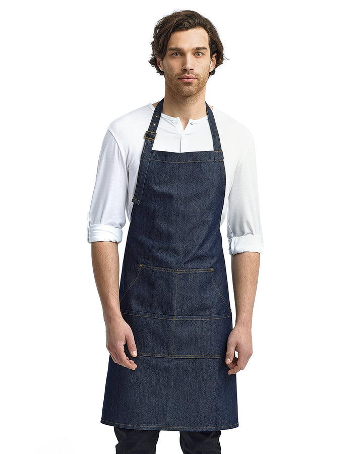 Artisan Collection by Reprime Unisex Jeans Stitch Denim Bib Apron Reprime