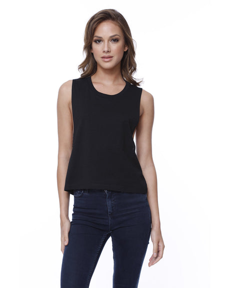 StarTee Ladies' Cotton Muscle Crop T-Shirt StarTee