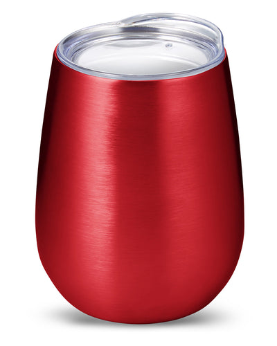 Prime Line 10oz Stemless Vacuum Wine Tumbler With Lid
