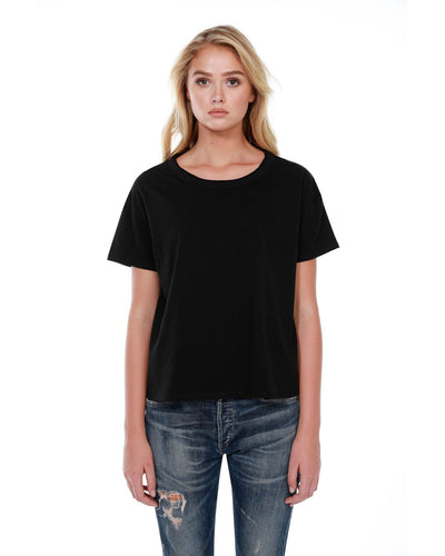 StarTee Ladies' 3.5 oz., 100% Cotton Raw-Neck Boxy T-Shirt