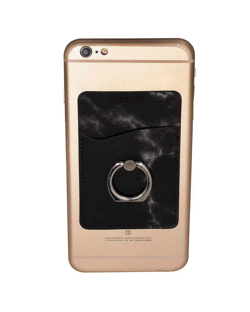Leeman Marble Card Holder With Metal Ring Phone Stand
